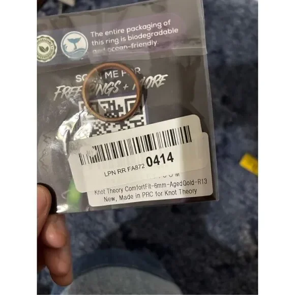 Brand New Knot Theory Men's 6MM Aged Gold Ring Size 13 Wedding Band - Picture 2 of 4